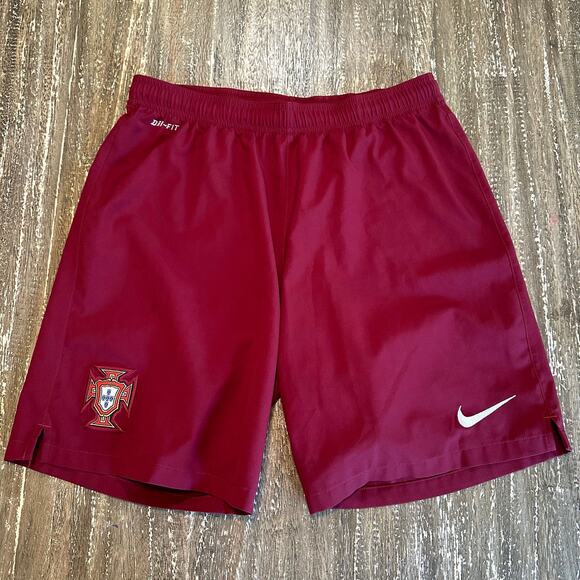 Nike Other - Vintage Nike Dri-Fit Portugal Soccer Team Shorts 9.5” Inseam Maroon Mens Size L